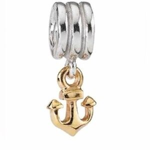 Retired Authentic Pandora Anchor Charm Gold 14kt, Sterling Silver Anchor Charm